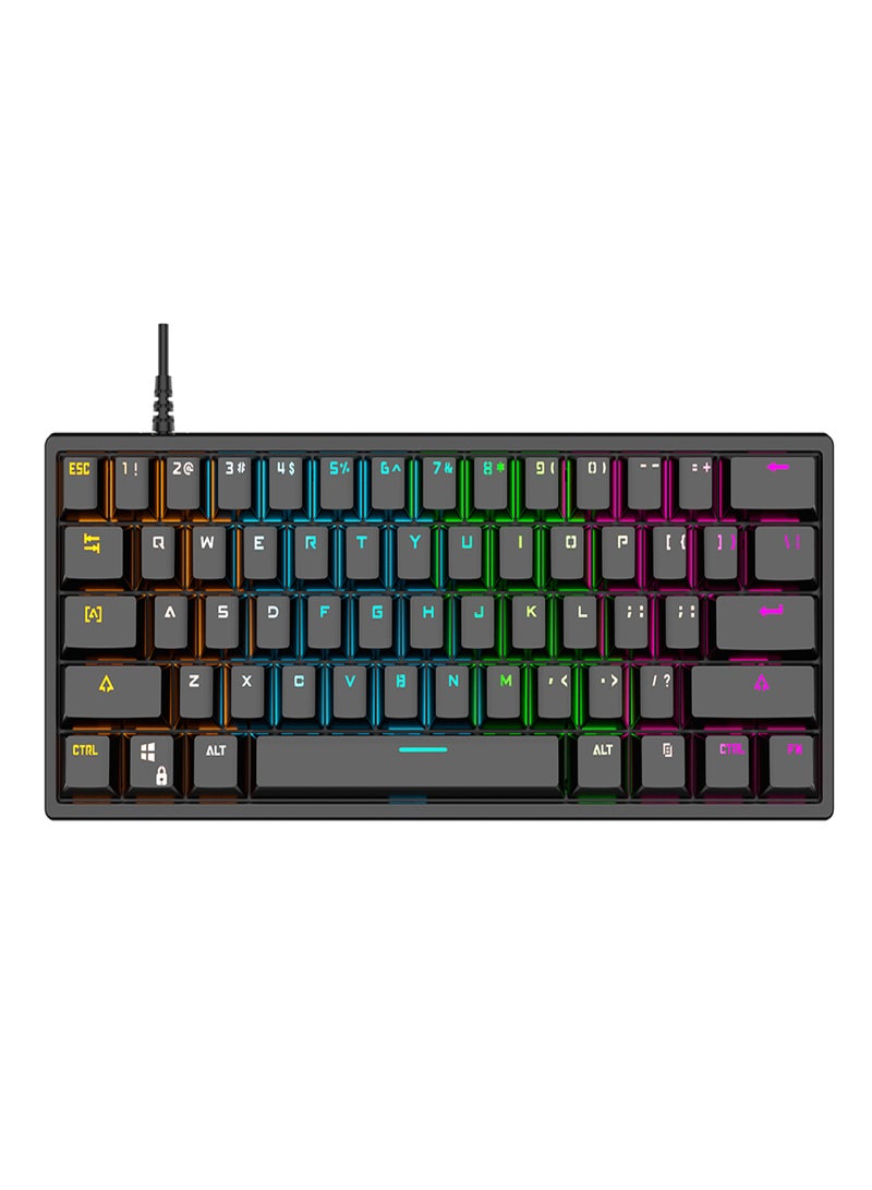 BAJEAL Mechanical Keyboard 61-key Gaming Keyboard High-quality Blue Switches Durable and Compact Design Various RGB Backlit Ergonomic Design for Windows Mac OS Linux and More - Image 1