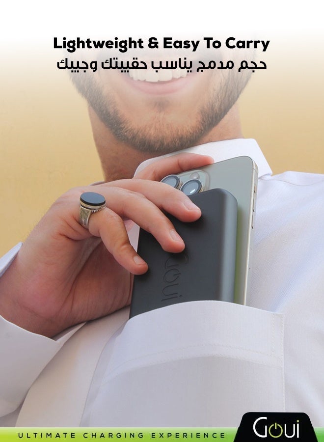 جوي بنك الطاقة لوكس 10 سعة 10000mAh + شاحن لاسلكي - شحن سريع، تقنية Qi، Power Delivery 18W، تقنية Qualcomm Quick Charge 3.0، شحن ذكي مع منافذ USB وType-C أسود/أخضر - Image 4