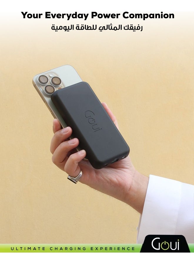 جوي بنك الطاقة لوكس 10 سعة 10000mAh + شاحن لاسلكي - شحن سريع، تقنية Qi، Power Delivery 18W، تقنية Qualcomm Quick Charge 3.0، شحن ذكي مع منافذ USB وType-C أسود/أخضر - Image 2