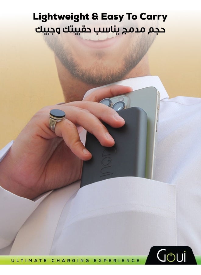 جوي بنك الطاقة لوكس 10 سعة 10000mAh + شاحن لاسلكي - شحن سريع، تقنية Qi، Power Delivery 18W، تقنية Qualcomm Quick Charge 3.0، شحن ذكي مع منافذ USB وType-C أسود/أخضر - Image 4