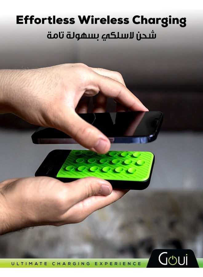 جوي بنك الطاقة لوكس 10 سعة 10000mAh + شاحن لاسلكي - شحن سريع، تقنية Qi، Power Delivery 18W، تقنية Qualcomm Quick Charge 3.0، شحن ذكي مع منافذ USB وType-C أسود/أخضر - Image 3