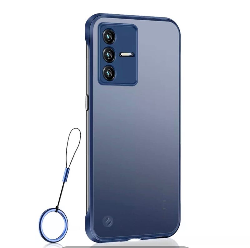 REALCASE Vivo V23 5G Back Cover Case | Stylish Frameless Matte Hard Back Skin | Soft TPU Shock Proof Bumper Back Cover for Vivo V23 5G (F-Blue) - Image 1