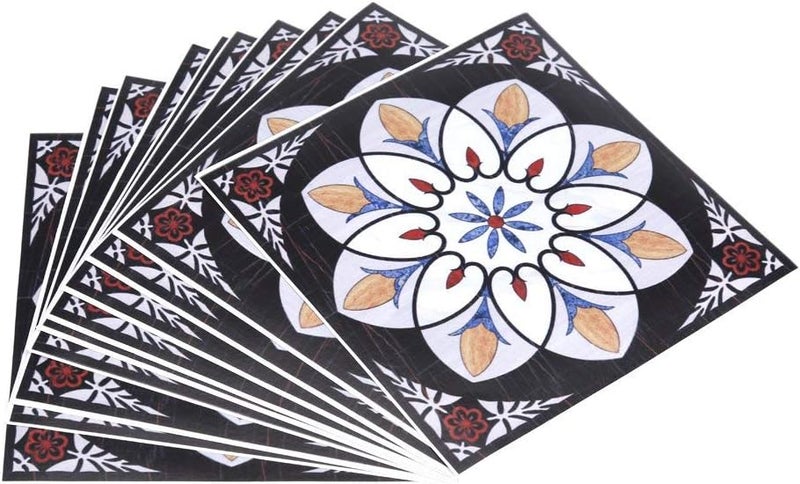 klarako Tile Stickers, 10Pcs Self Adhesive PVC Tile Floor Wall Stickers 3D Decal for Home Decor 12CM*12CM (# 05) - Image 1