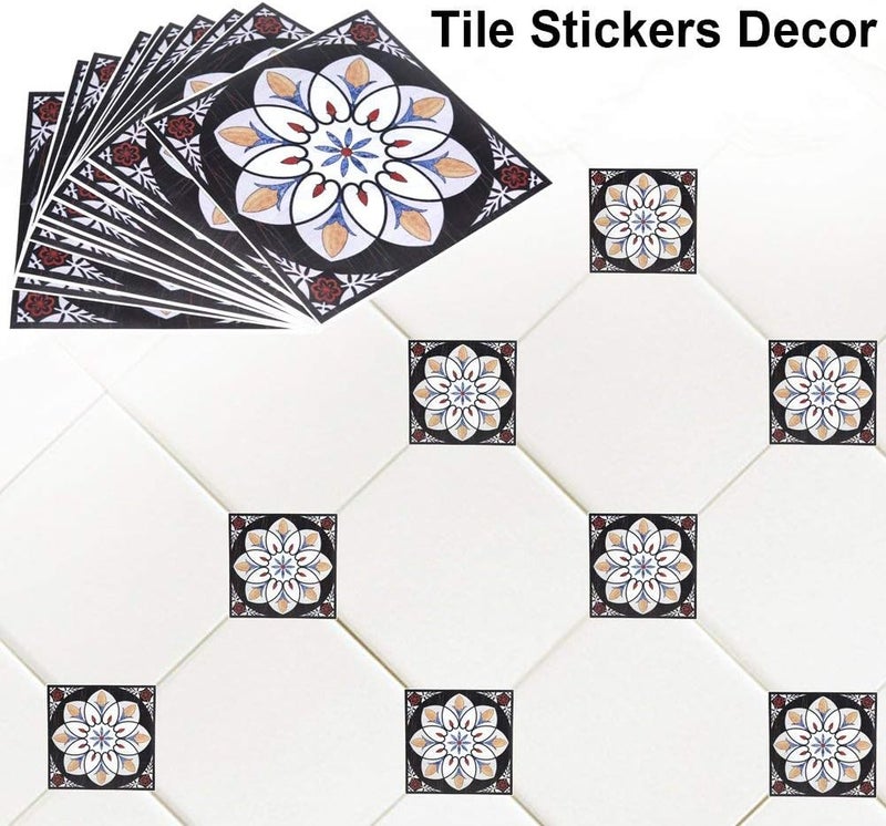 klarako Tile Stickers, 10Pcs Self Adhesive PVC Tile Floor Wall Stickers 3D Decal for Home Decor 12CM*12CM (# 05) - Image 3