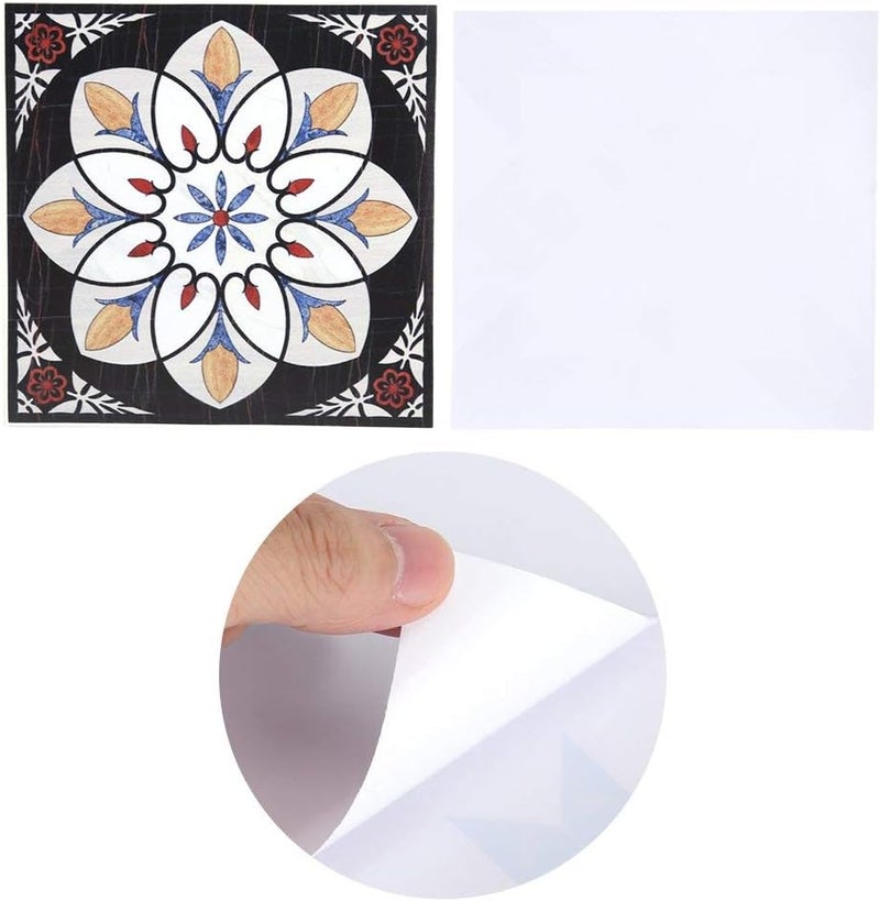 klarako Tile Stickers, 10Pcs Self Adhesive PVC Tile Floor Wall Stickers 3D Decal for Home Decor 12CM*12CM (# 05) - Image 4