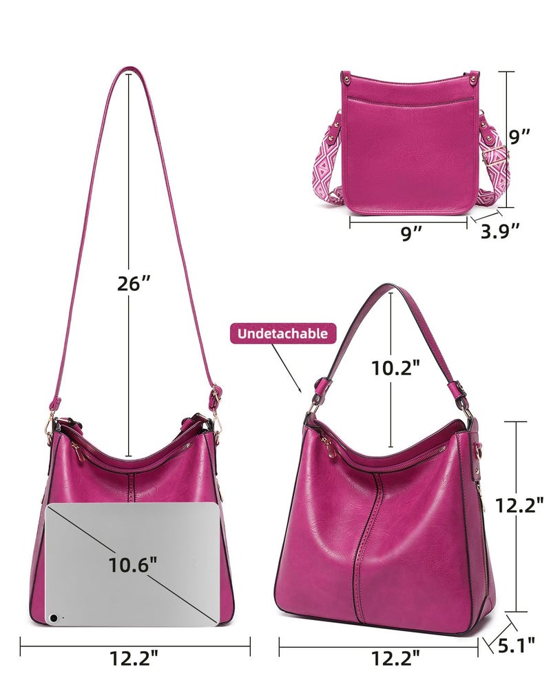 BAVERGE Purses for Women 3PCS, Crossbody Bags Set Large Leather Purse Shoulder Handbags with Wallet Adjustable Straps for Ladies Tote - Image 4