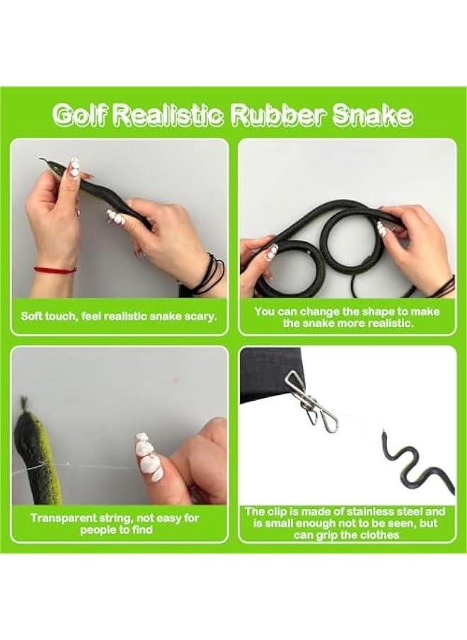 Generic Snake Prank with String Clip Snake on a String Prank Clip on Snake Prank Realistic Snake Prank for Golf Fake Snake with String and Clip Realistic Rubber Snake Toy for Keep Birds Away  - Image 5
