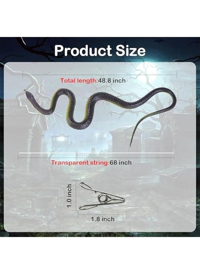 Generic - Snake Prank with String Clip Snake on a String Prank Clip on Snake Prank Realistic Snake Prank for Golf Fake Snake with String and Clip Realistic Rubber Snake Toy for Keep Birds Away - Image 1