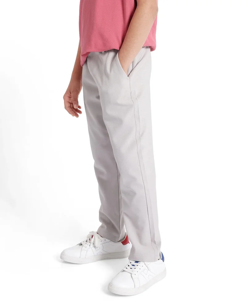 Rare Ones Rare Ones Kids Trove Light Beige Cotton Poly Regular Fit Solid Trouser