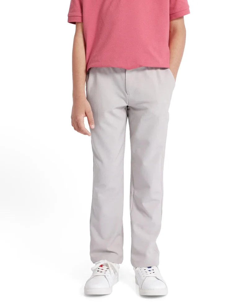 Rare Ones Rare Ones Kids Trove Light Beige Cotton Poly Regular Fit Solid Trouser