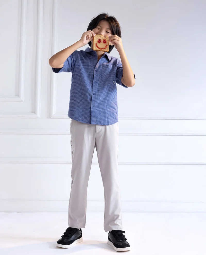 رير ونز Rare Ones Kids Trove Light Beige Cotton Poly Regular Fit Solid Trouser
