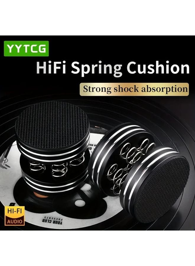 4pcs Silvery Aluminum Alloy Shock Damping Pads For Hi Fi Audio Amplifier Speaker - Image 2