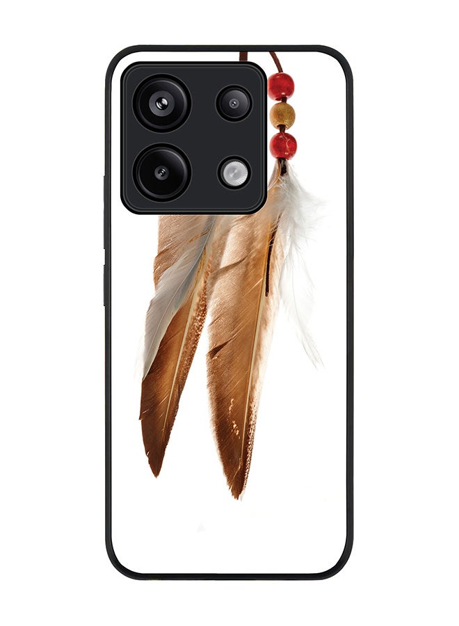 Stylizedd Rugged Black Edge Case for Xiaomi Redmi Note 13 Pro 5G, Slim fit Flexible Anti Drop Thin Cover-  Chief Longfeathers - Image 1