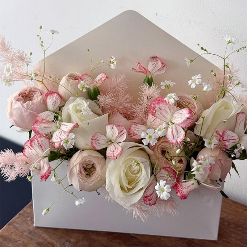 BBJ WRAPS Envelope Flower Boxes for Arrangements Solid Color Korean Floral Box Cardboard Floral Envelope Box Florist Supply, 8.7 x 1.6 x 10.6 Inch - 5 Counts - Image 2