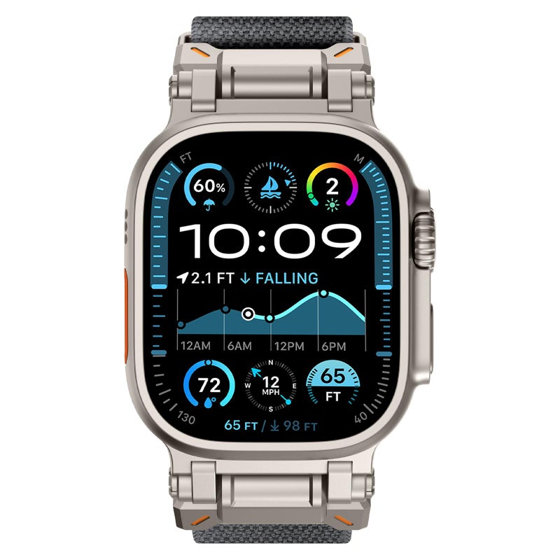 إيروريكس لساعة Apple Watch مقاس 46 مم / 49 مم / 45 مم / 44 مم سوار ساعة Explorer مصنوع من البوليستر والنايلون (رمادي تيتانيوم) - Image 3