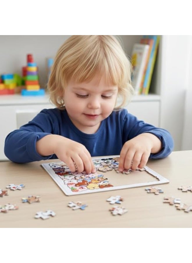 50Pcs Wooden Animal Puzzles, 2026 New Colored Cat Shaped Wooden Jigsaw Puzzle, Unique Animal Shape Wood Puzzle, Creative Gifts for Cats Lovers, Home Decor - Image 3