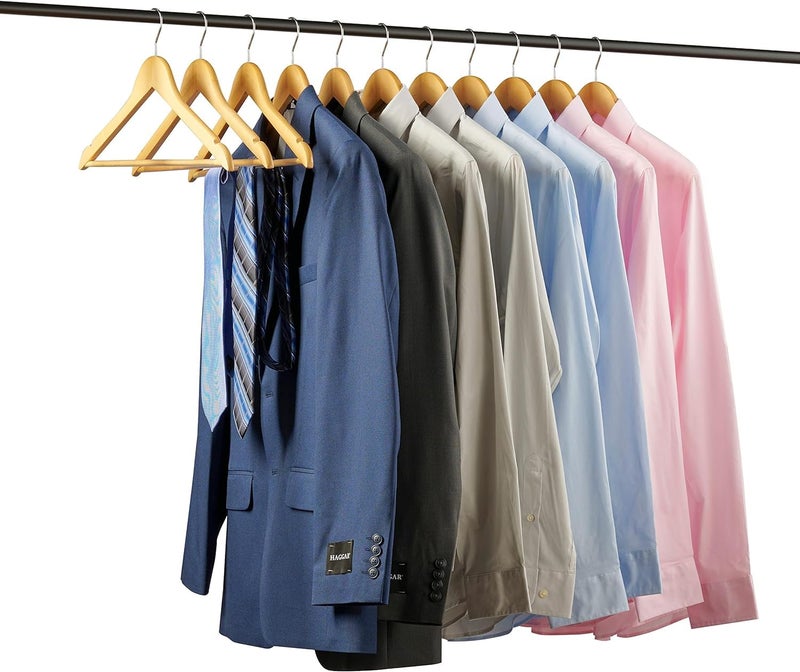 Evolluxi Premium Wooden Hangers Durable & Slim Coat Hanger -Solid Wood Suit Hangers with 360-Degree Rotatable Hook - Wood Hangers with Shoulder Grooves (Beige, 60) - Image 5