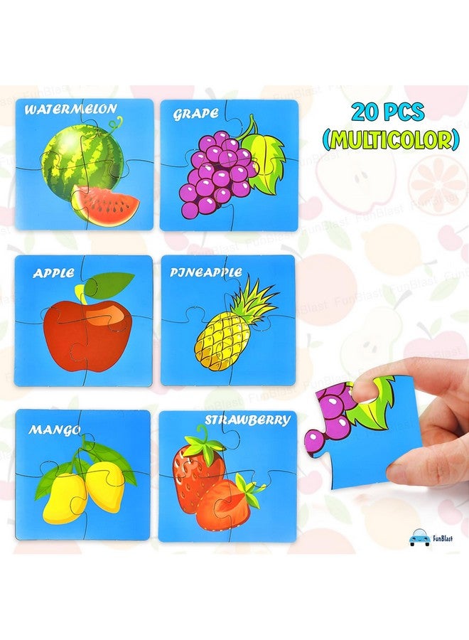 فنبلاست ألغاز الصور المقطوعة "فواكه" من فن بلاست للأطفال، ألغاز صور مقطوعة خشبية بدون ورق للأطفال - ٢٠ قطعة (متعددة الألوان) - Image 4