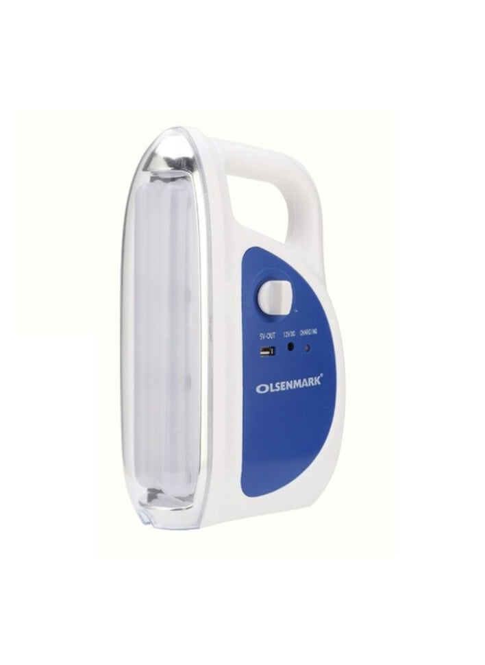 Olsenmark Olsenmark LED Emergency - Operating Time 150 Hours - 36Pcs SMD LED With Two Tubes Light - Light-Dimmer Function - 12V Socket USB Mobile Charging 