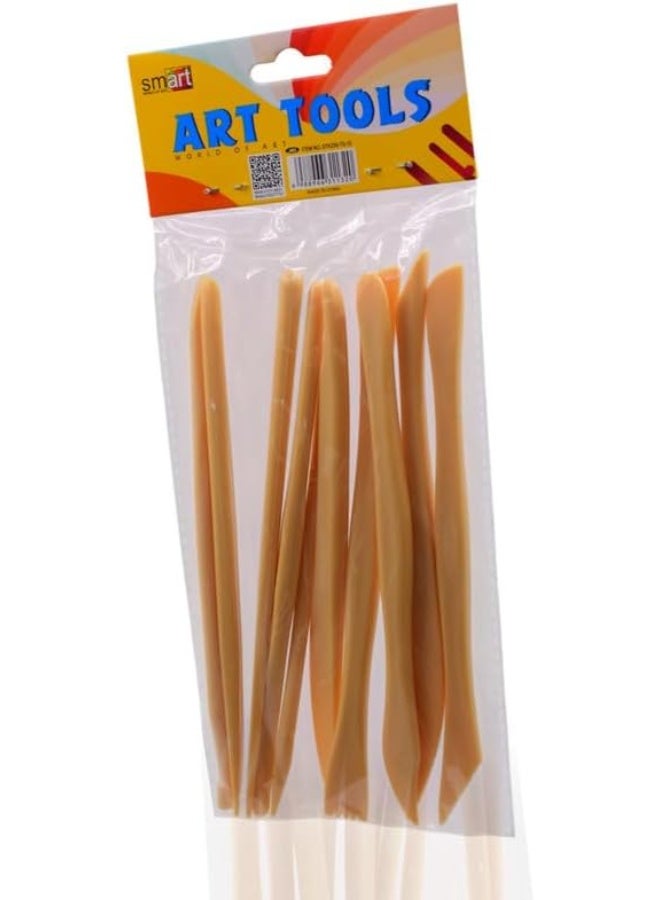 Smart 10 Pieces Plastic Art Tools For Clay, Painting and Modeling - Beige - Image 3
