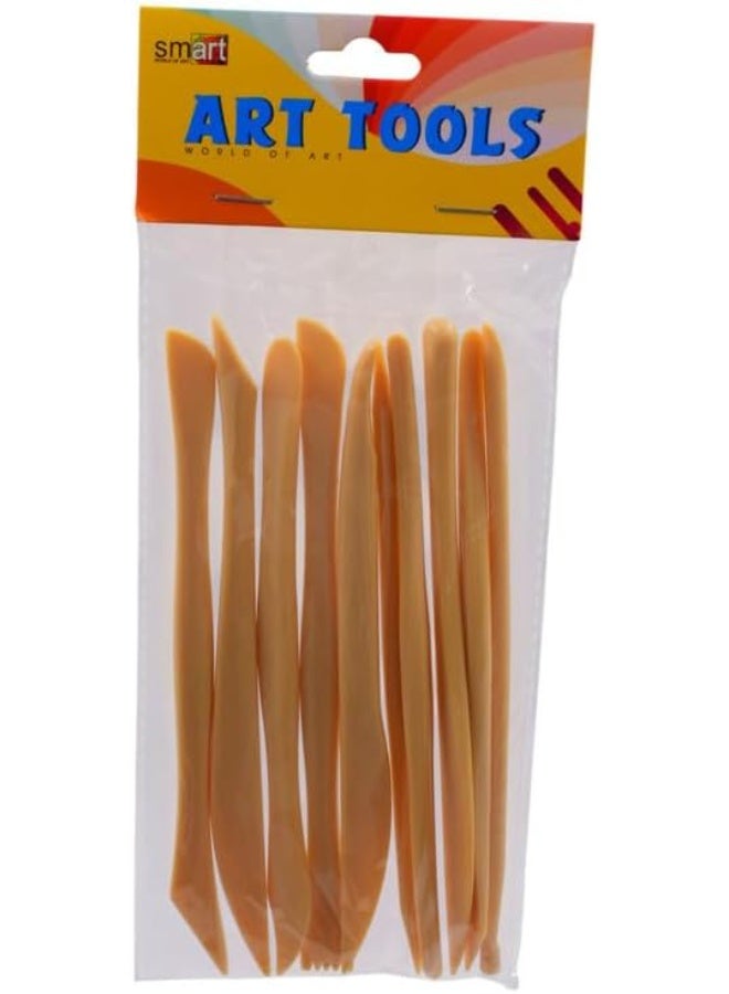Smart 10 Pieces Plastic Art Tools For Clay, Painting and Modeling - Beige - Image 1