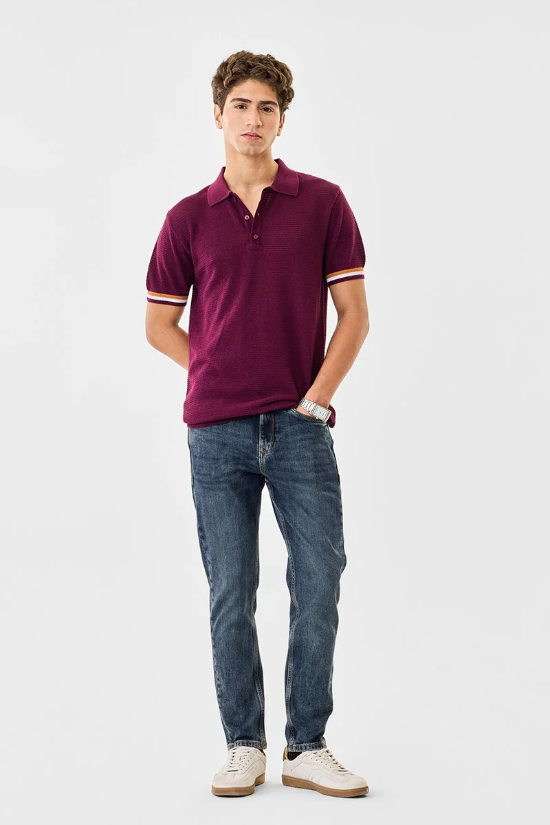 SNITCH 100% Cotton Crochet Polo T-Shirt