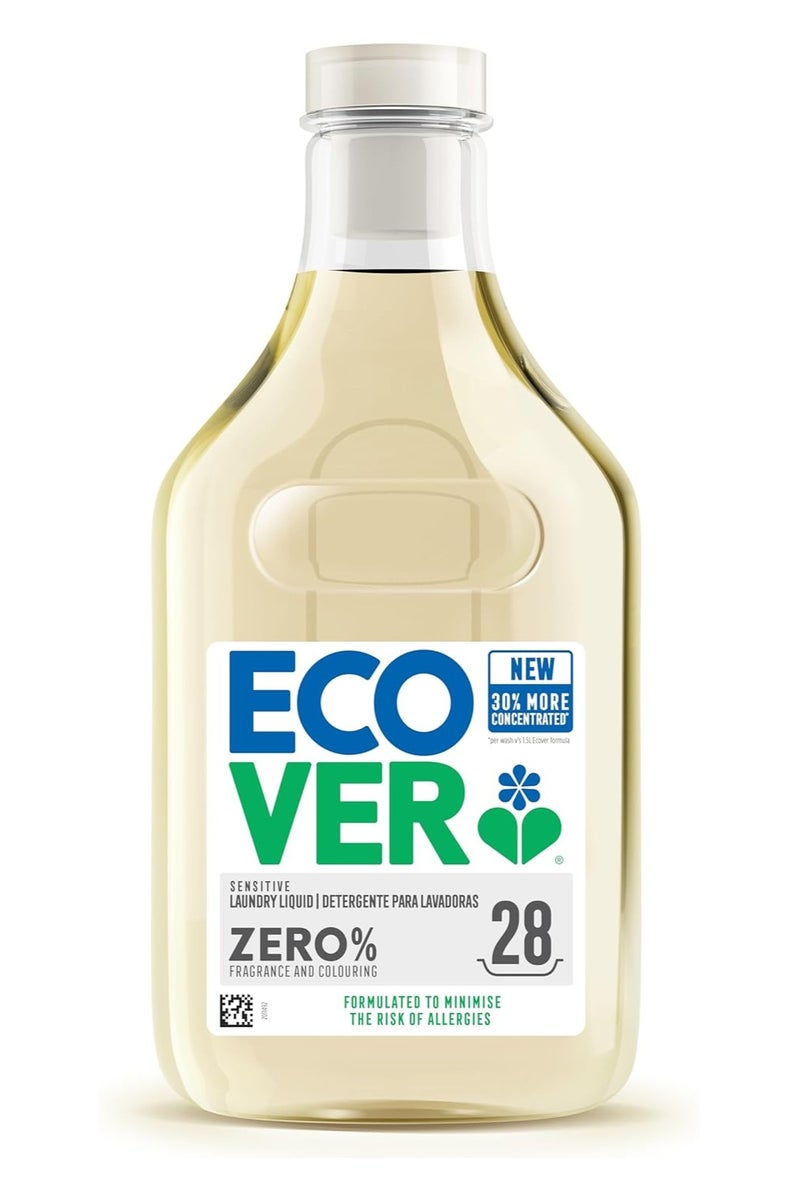 Ecover Zero Laundry Liquid Concentrated For Sensitive Skin Zero Fragrance & Colouring 28 Washes 1Litre - Image 1