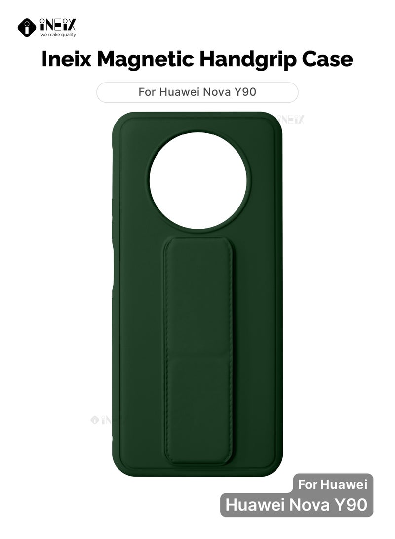 إينيكس جراب حماية 3 في 1 مغناطيسي ذو مسند للهاتف وسوار لأصابع اليد لهاتف هواوي نوفا Y90 -  أخضر - Image 1