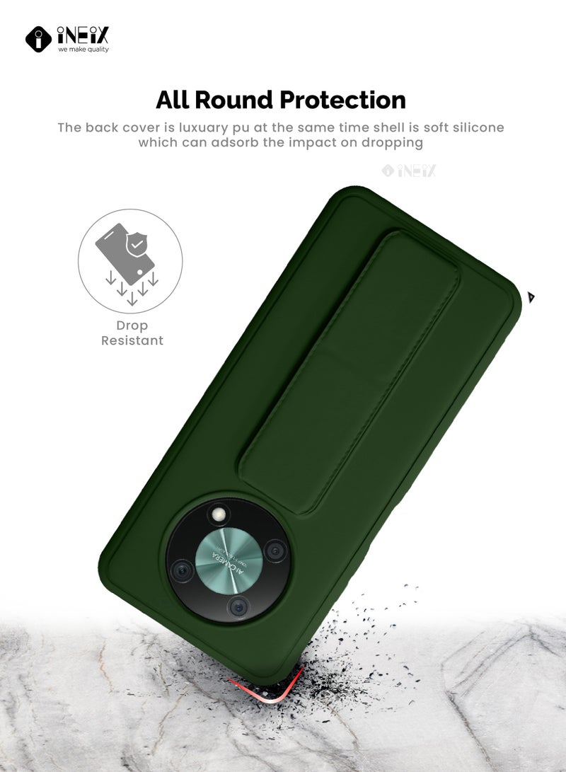 إينيكس جراب حماية 3 في 1 مغناطيسي ذو مسند للهاتف وسوار لأصابع اليد لهاتف هواوي نوفا Y90 -  أخضر - Image 5