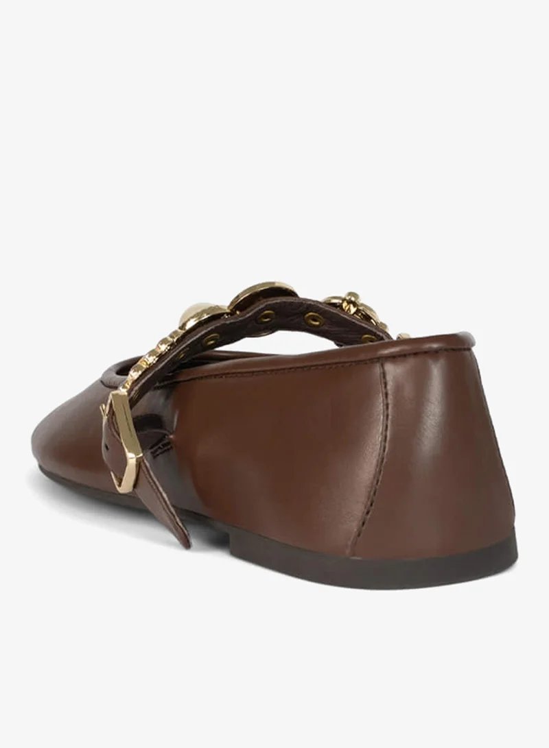 Jeffrey Campbell Dark Tan Amarris Ballerinas for Women | Best Price UAE
