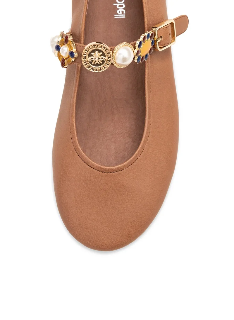 Jeffrey Campbell Dark Tan Amarris Ballerinas for Women | Best Price UAE
