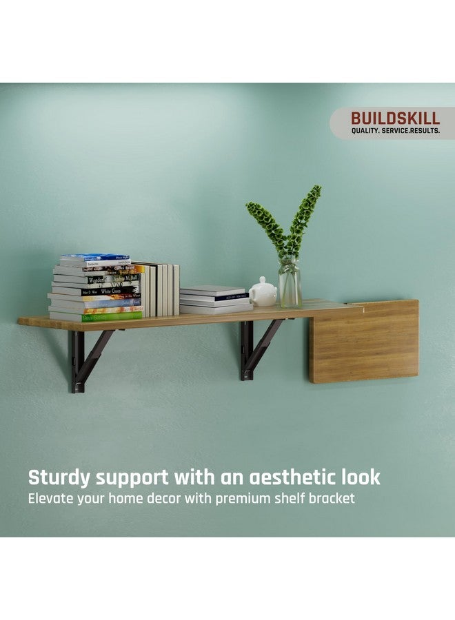 BUILDSKILL حامل رف قابل للطي 16 بوصة من بيلد سكيل، حامل طاولة ثقيل 1.2 مم، مقاوم للتآكل وتصميم موفر للمساحة، حوامل للرفوف الجدارية ومحطات العمل، للاستخدام المنزلي والمكتبي (رمادي دا) (مجموعة من 2) - Image 2