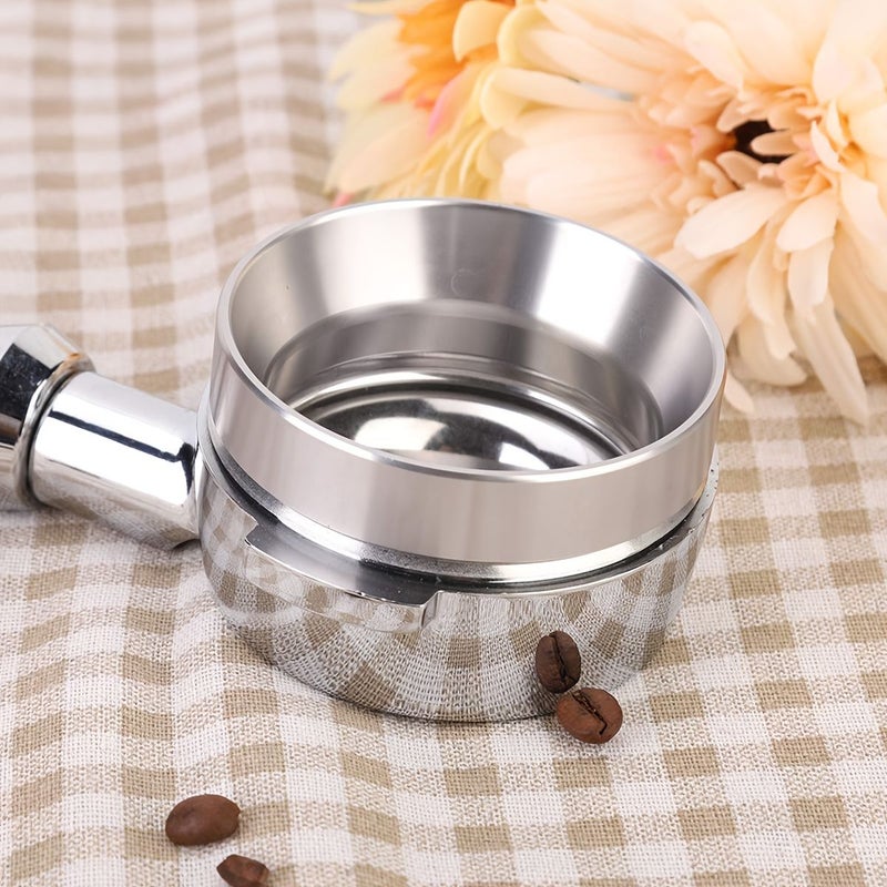 2pcs Bottomless Portafilter Accessory Set Including 58mm 53mm 51mm Aluminum Dosing Ring And Stainless Steel Espresso Puck Screen Coffee Filter Screen Powder Dosing Funnel Replacement Parts Silvery - Image 5