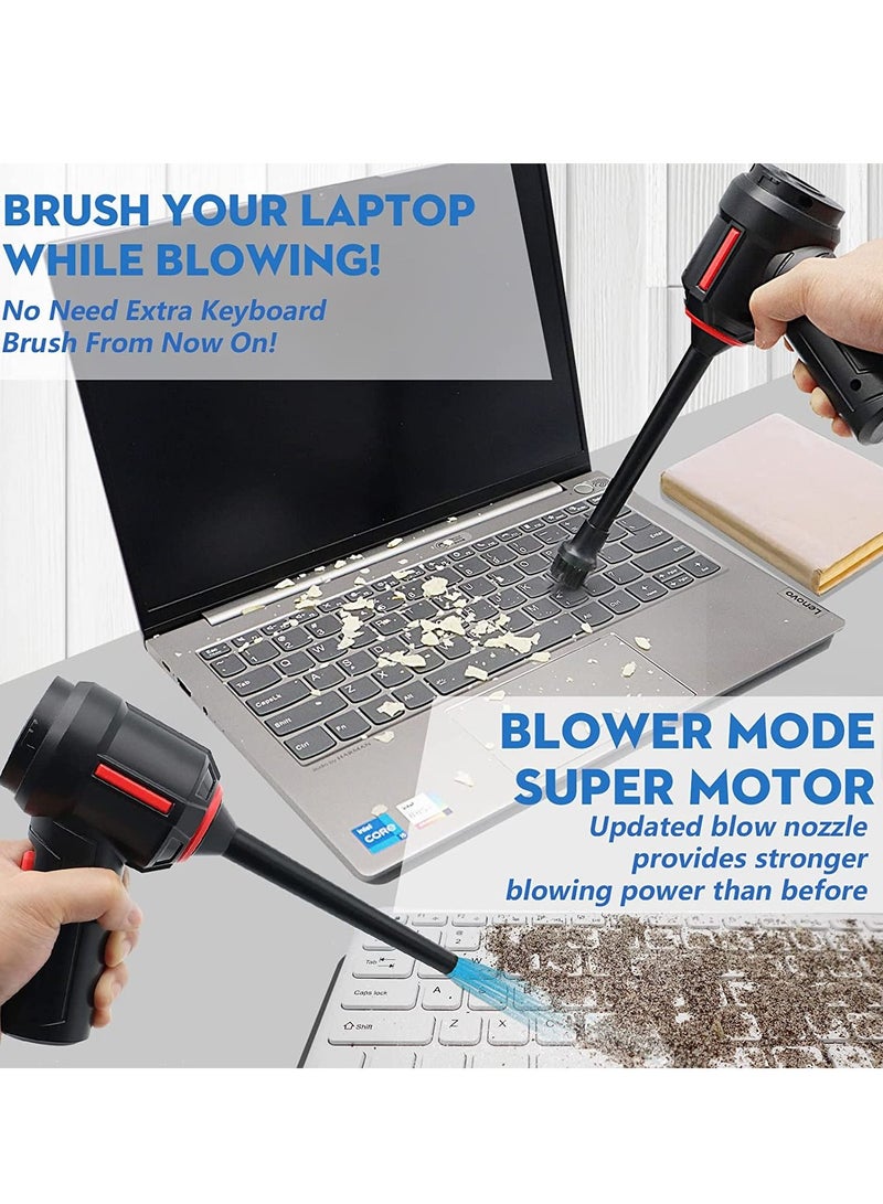 KASTWAVE 3-in-1 Computer Vacuum, Compressed Air Duster Blower, Portable Handheld Vacuum Cleaner Cordless, Rechargeable car Hoover, Mini Keyboard Cleaner Kit, Electric Spray air can for PC, Laptop, Electronics - Image 3