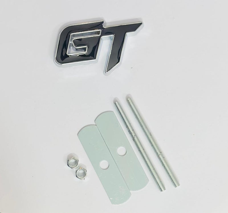 AUTO MT Car Bike Laptop Metal Logo Car Emblem & Grill Met.al Lo.go for Carr 3D Badge Auto Racing Universal Sport Sticker Grand Tourer Decal. (GT Logo, Grill Chrome Black) - Image 2