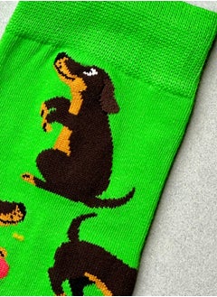 The Socks Hype 2 Pairs Unisex Dachshund Socks for Men Women - Comfortable Cotton Blend | Suitable for 35-42 Sizes | Playful Dachshund Design  - Image 2