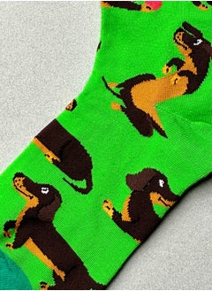 The Socks Hype 2 Pairs Unisex Dachshund Socks for Men Women - Comfortable Cotton Blend | Suitable for 35-42 Sizes | Playful Dachshund Design  - Image 3