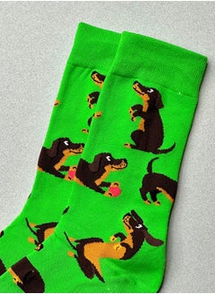 The Socks Hype 2 Pairs Unisex Dachshund Socks for Men Women - Comfortable Cotton Blend | Suitable for 35-42 Sizes | Playful Dachshund Design  - Image 4