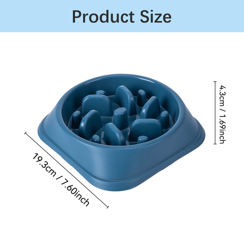 Dark Blue Slow Eating Bowl Maze Non Slip Anti Choking For Dogs Cats Puppies - Image 3