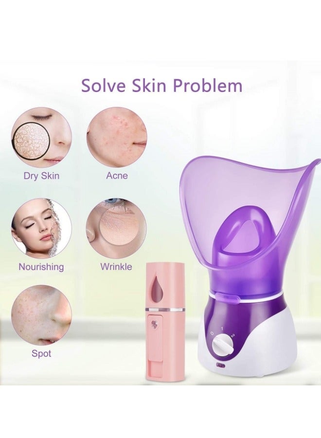 Halamodo Facial Steamer for Face Nano Ionic Face Steamer for Facial Deep Cleaning Hot Mist Face Humidifier Set for Women Men Moisturizing Cleansing Pores with Blackhead Remover Kit - Image 2
