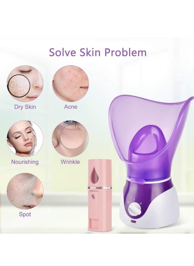 HALAMODO Facial Steamer for Face Nano Ionic Face Steamer for Facial Deep Cleaning Hot Mist Face Humidifier Set for Women Men Moisturizing Cleansing Pores with Blackhead Remover Kit  - Image 5