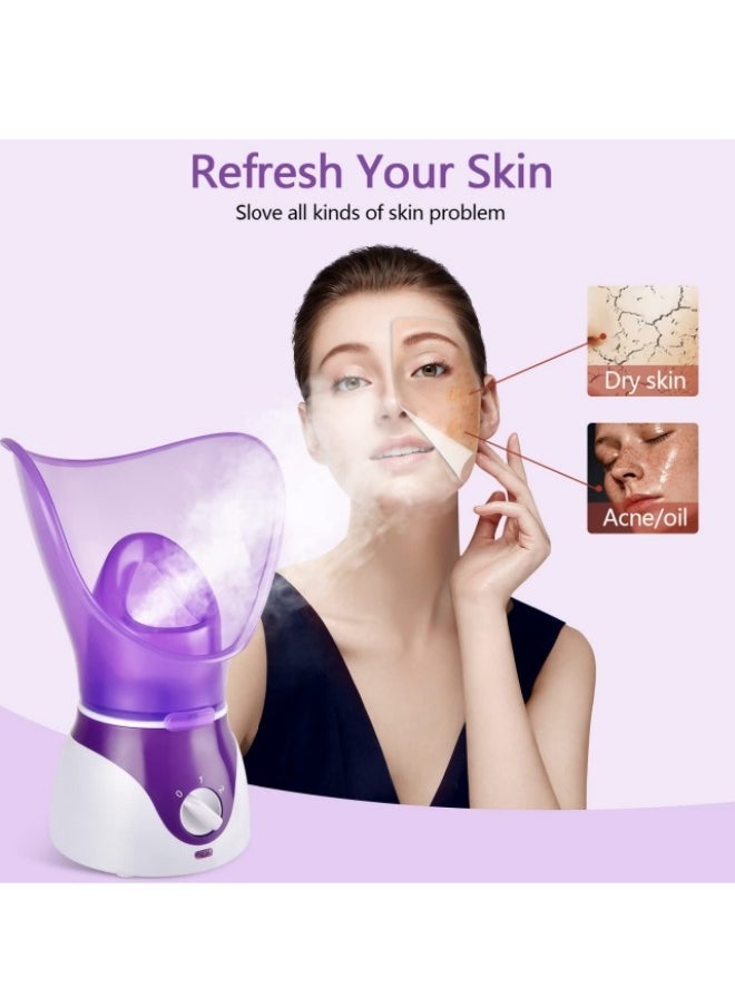 HALAMODO Facial Steamer for Face Nano Ionic Face Steamer for Facial Deep Cleaning Hot Mist Face Humidifier Set for Women Men Moisturizing Cleansing Pores with Blackhead Remover Kit  - Image 2