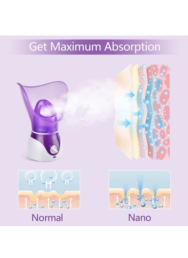 HALAMODO Facial Steamer for Face Nano Ionic Face Steamer for Facial Deep Cleaning Hot Mist Face Humidifier Set for Women Men Moisturizing Cleansing Pores with Blackhead Remover Kit  - Image 3