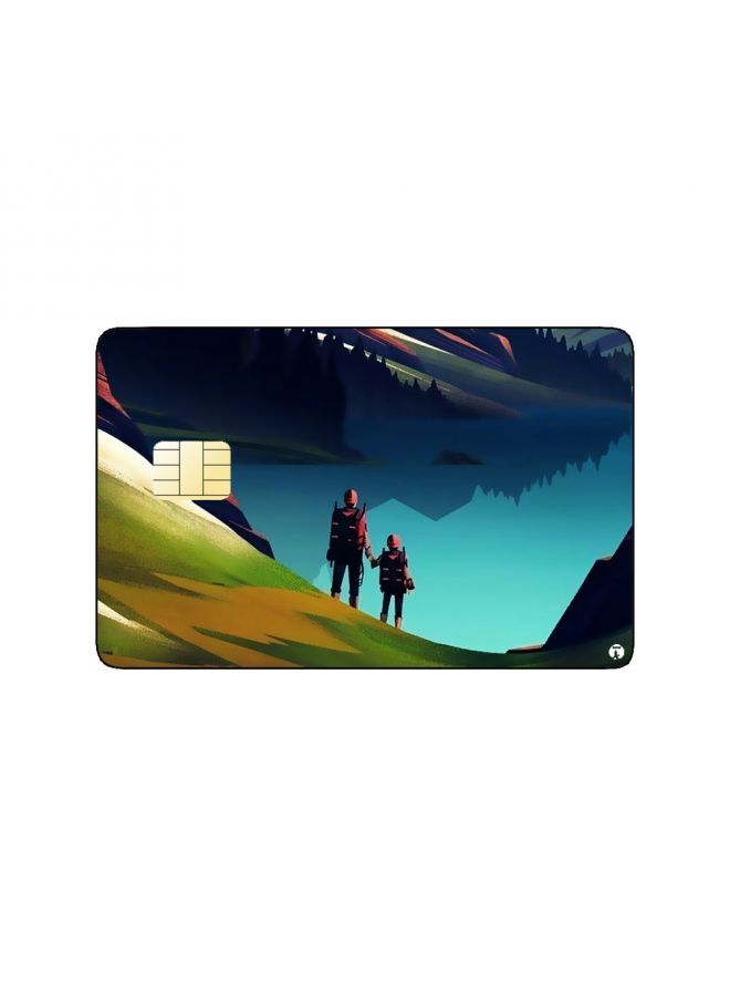 RKN PRINTED BANK CARD STICKER Beautiful Nature View Drawing With Mountains - Image 1