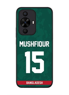 Stylizedd Rugged Black Case for Huawei nova 12s / Huawei nova 11/ Huawei nova 12 Lite 4G, Slim fit Soft Cover - Team Bangladesh Mushfiqur Rahim, Jersey No 15  - Image 1