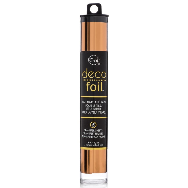iCraft Deco Foil 5 Transfer Sheets 6 x 12 Copper