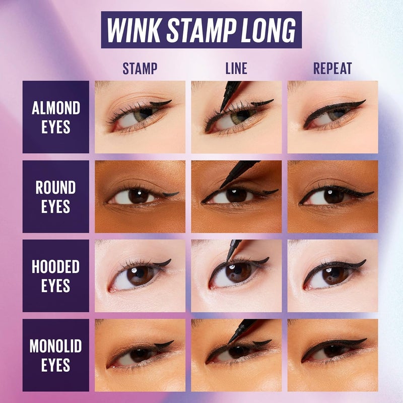 KAJA Winged Eyeliner Set - Wink Stamp & Original Eyeliner with Avocado Extract, Double-Ended Wing, Smudge-Proof, Waterproof, Matte Finish, Long Lasting - Image 4