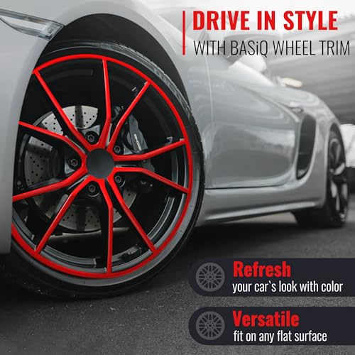 RIMiQ BASiQ 1/4" Universal Styling Trim - 26 Feet, 6 Colors, Flat Design, Easy to Apply with Premium 3M Tape - Versatile Rim Styling and Color Accent for Cars, Trucks, SUVs - Red - Image 3