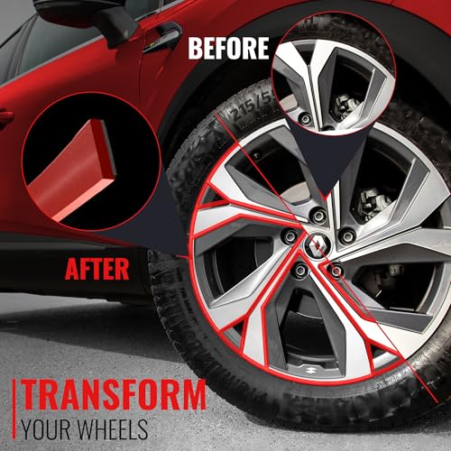 RIMiQ BASiQ 1/4" Universal Styling Trim - 26 Feet, 6 Colors, Flat Design, Easy to Apply with Premium 3M Tape - Versatile Rim Styling and Color Accent for Cars, Trucks, SUVs - Red - Image 2