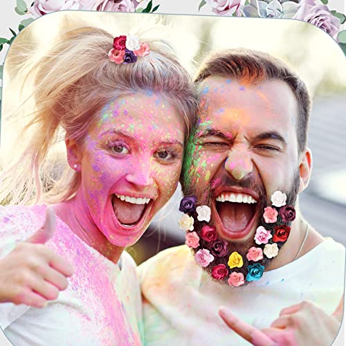 Geosar 132 Pcs Artificial Mini Rose Fake Mixed Color Paper Flower Handmade Small Flowers for Crafts Miniature Flowers Wedding Bouquet Paper Mini Flowers with Stems for DIY Crafts Scrapbooking Embellishment - Image 5